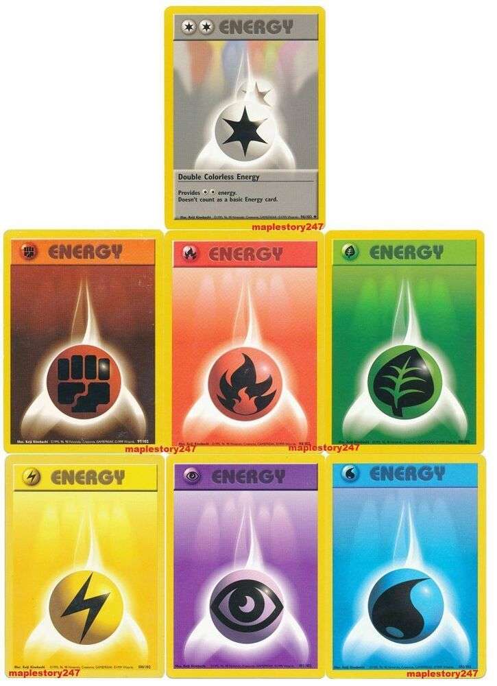 20 Pokemon Card Classic Base Set Energy Cards Double Colorless Water ...