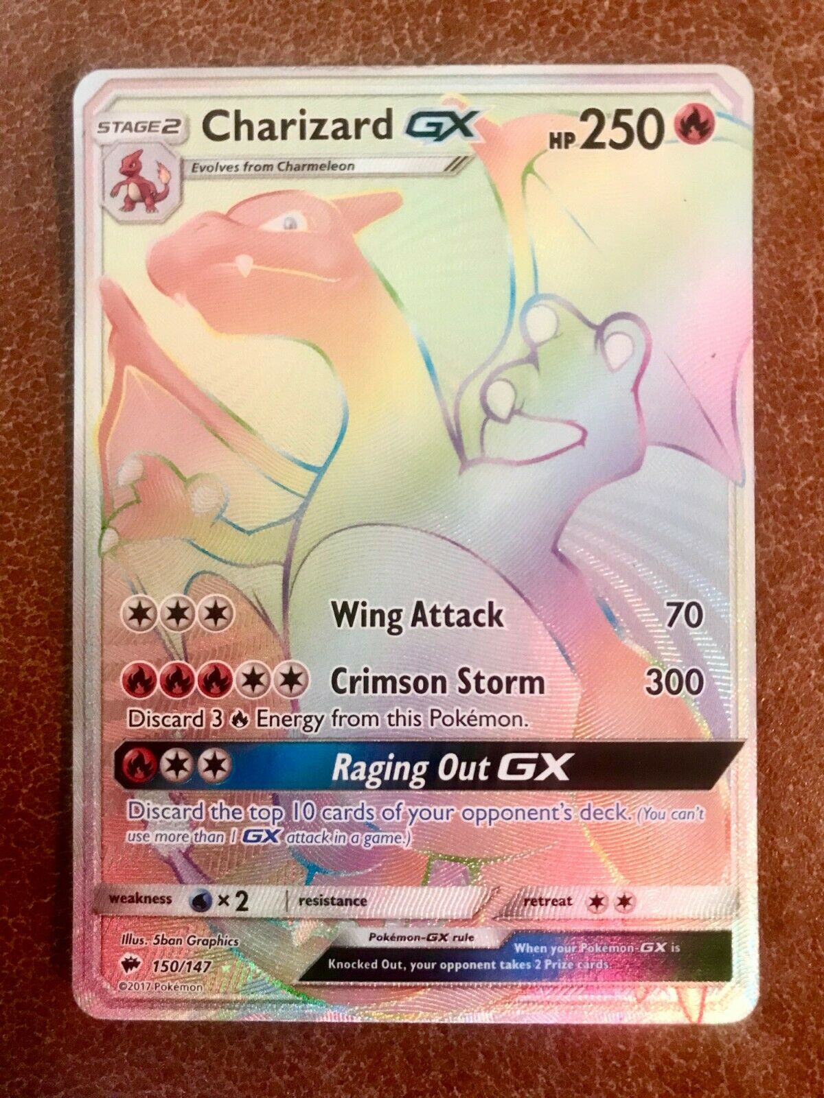 9.588+ Rainbow Rare Charizard Pokemon Card