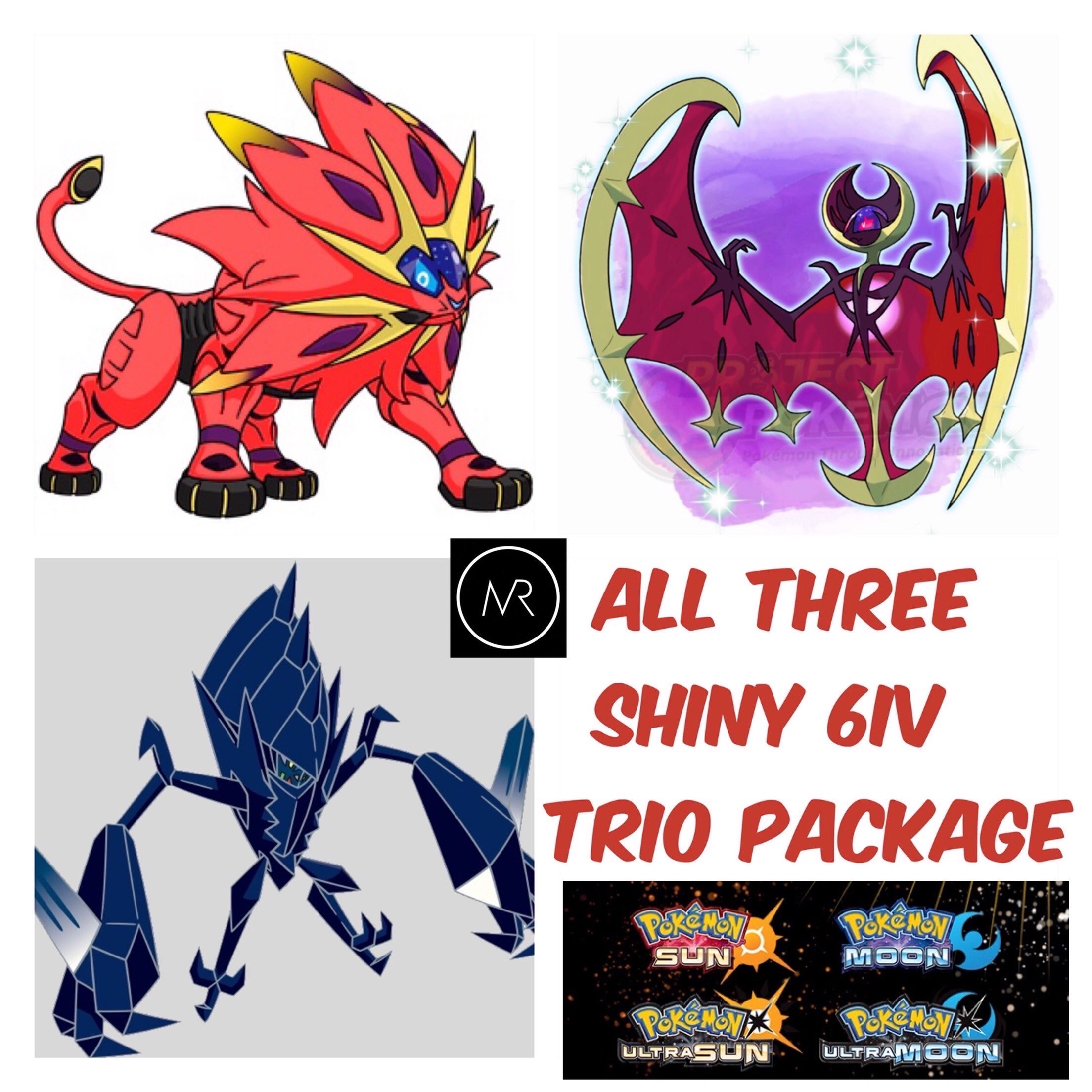All Three Alolan Event Shiny Legendary Pokemon Ultra Sun ...