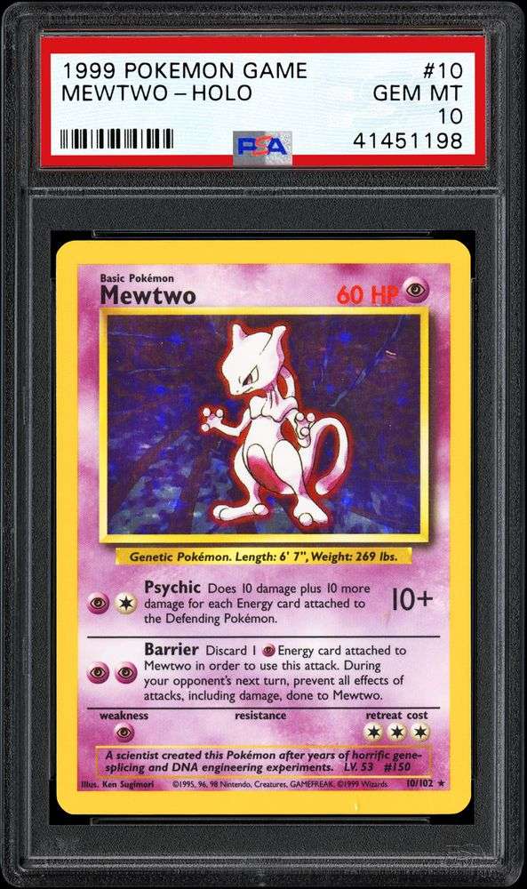 Auction Prices Realized Tcg Cards 1999 POKEMON GAME Mewtwo