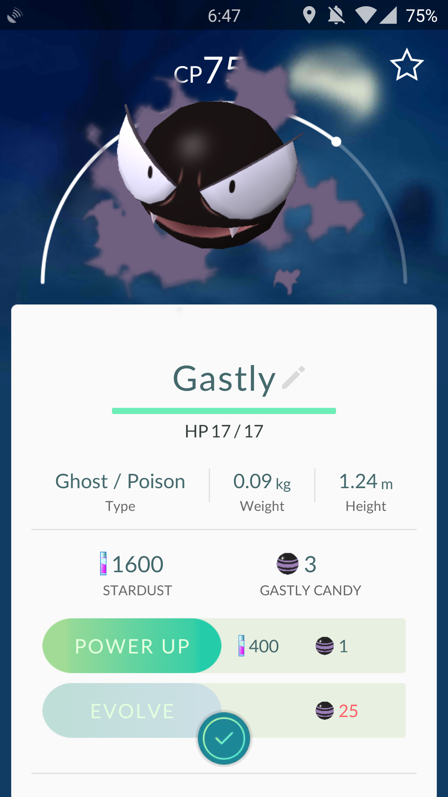 Caught my strongest Pokemon yet (75 CP)! Anyone else have ...