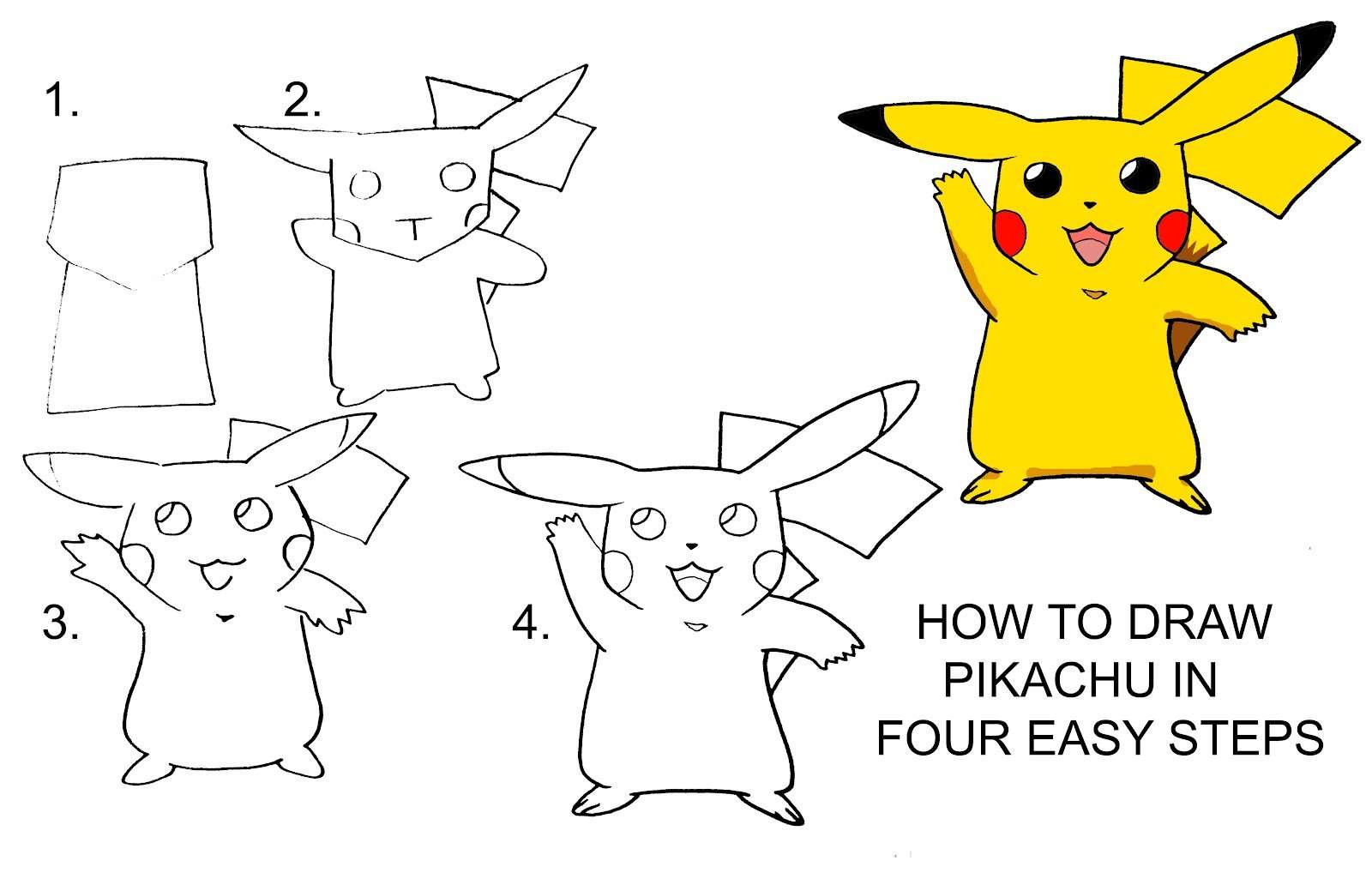 DARYL HOBSON ARTWORK: How To Draw Pikachu Step By Step