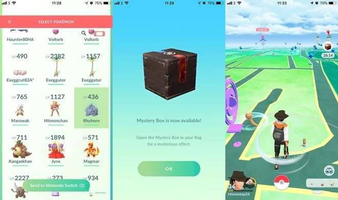 How does the mystery box work in Pokemon Go?