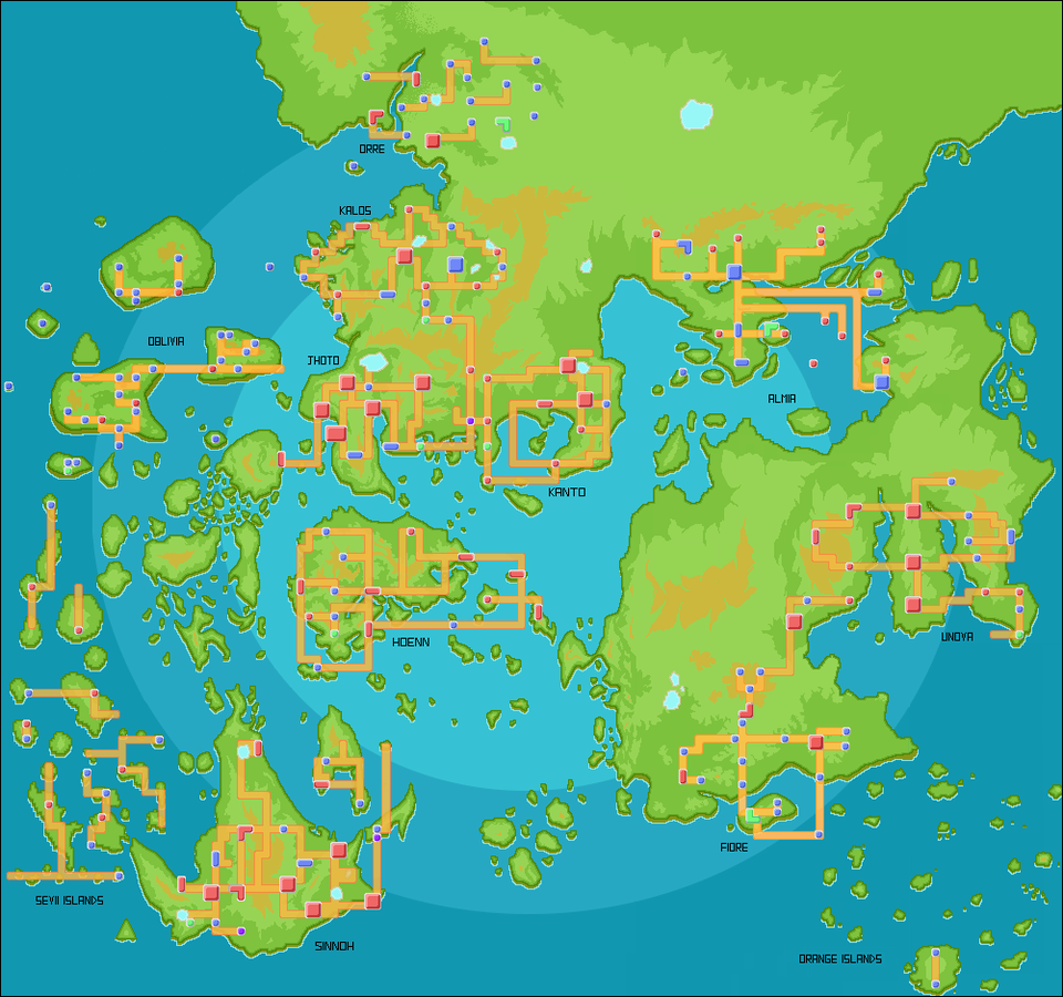Map of the Pokemon world : pokemon