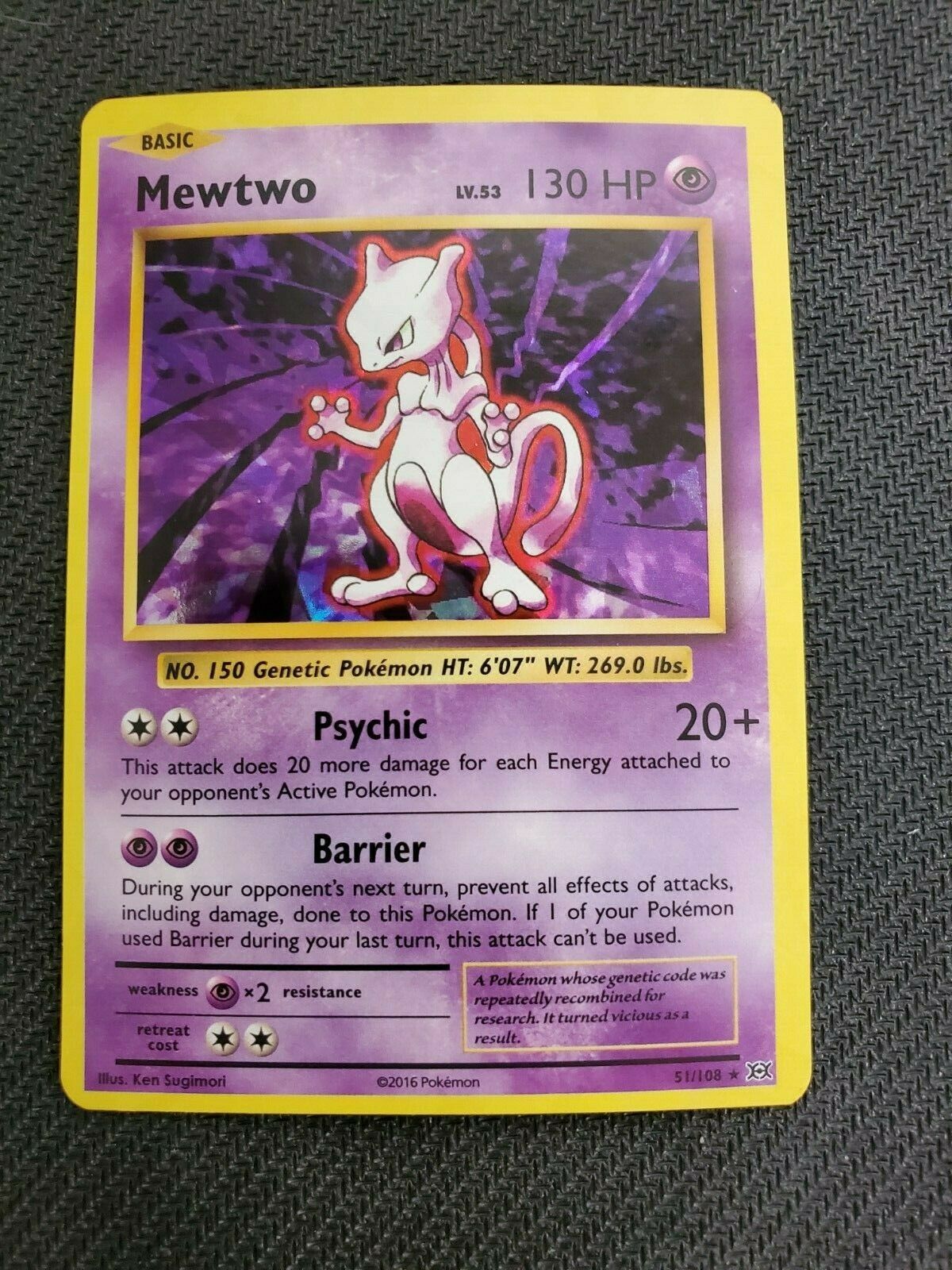 Mewtwo Rare Pokémon Card XY Evolutions 51/108 Reverse Holo ...