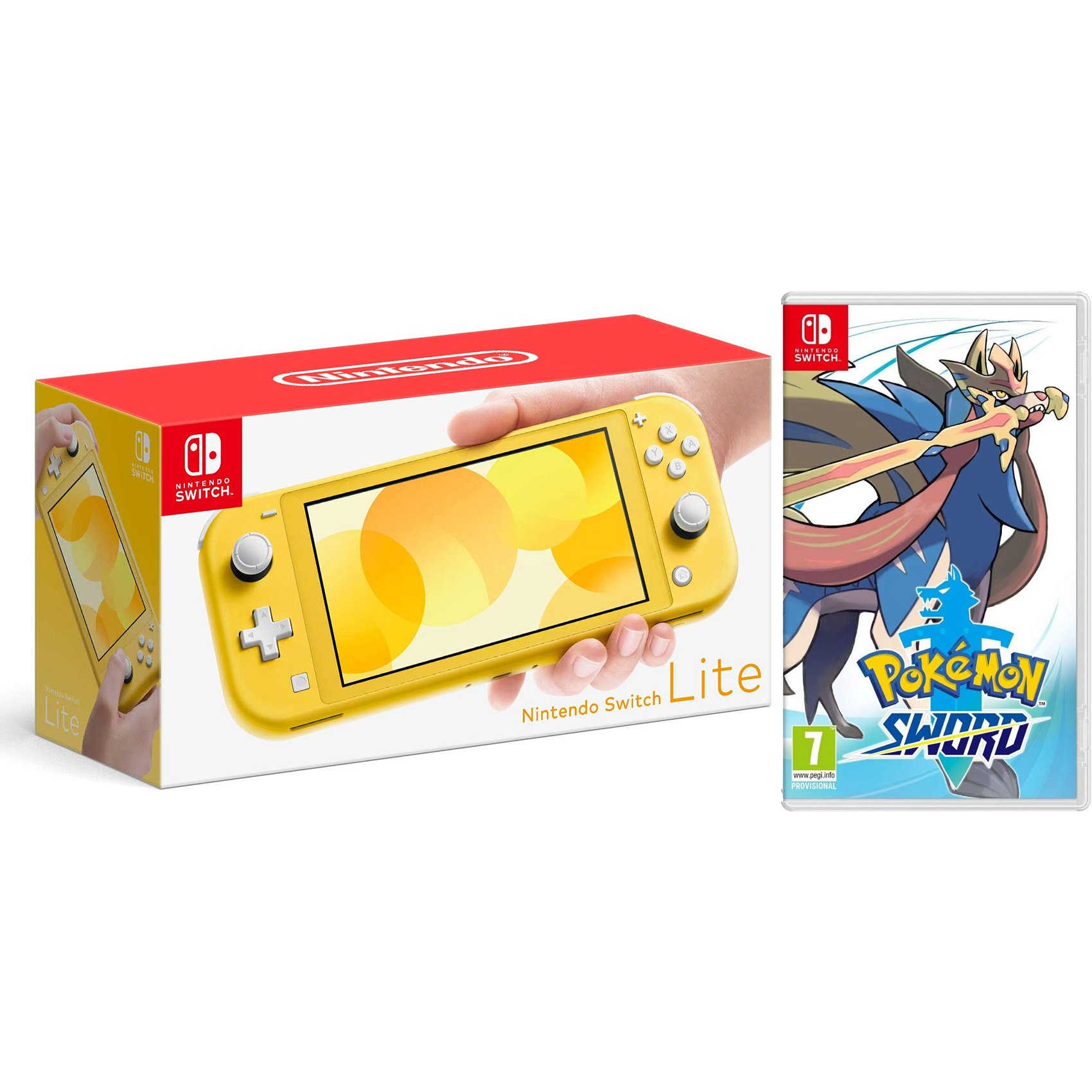 Nintendo Switch Lite 32GB Yellow and Pokemon Sword Bundle ...