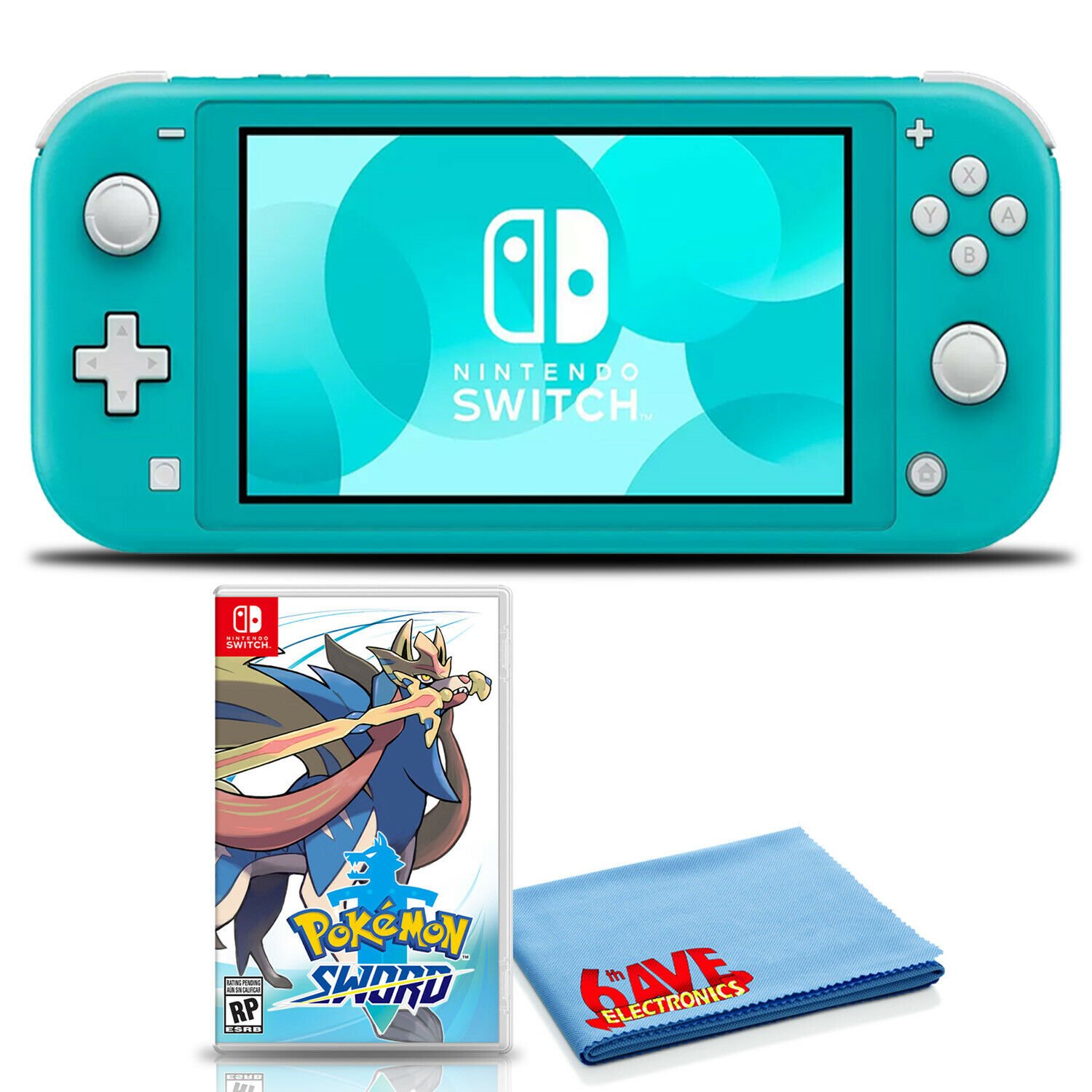 Nintendo Switch Lite (Turquoise) Bundle with Pokemon Sword ...