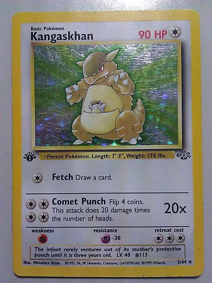 Pokemon Card KANGASKHAN Jungle 1st Edition 5/64 VG/EX ...