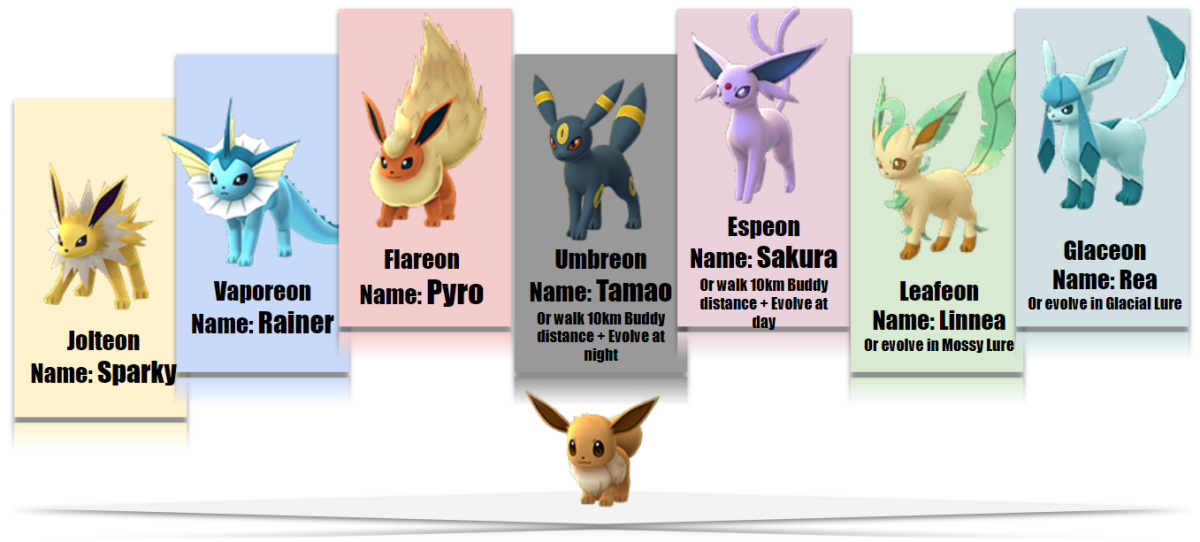 " Pokémon Go"  Eevee Evolution &  Name Trick Guide ...