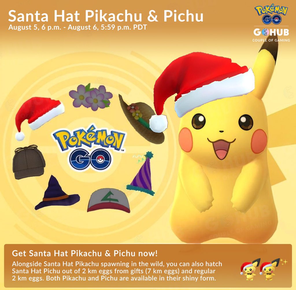 Pokemon Images: Pokemon Go Santa Hat Pikachu 2019